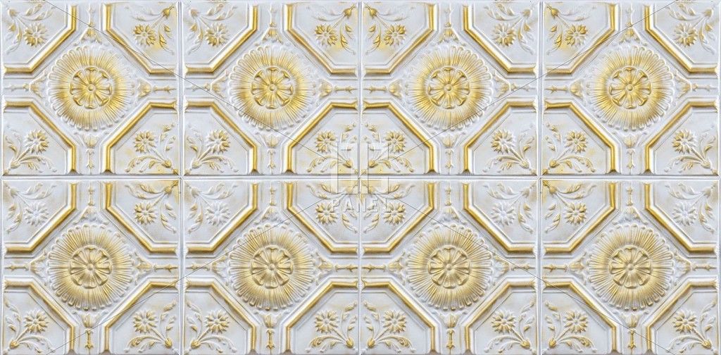 b422 soffitto bianco oro barocco karo desenli fiber duvar paneli 1