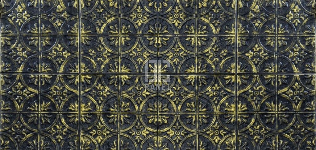 b503 disegno oro nero barocco karo desenli fiber duvar paneli 1
