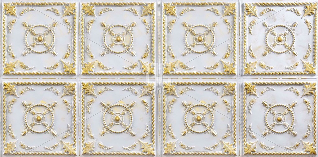 b822 scudo bianco oro barocco karo desenli fiber duvar paneli 1