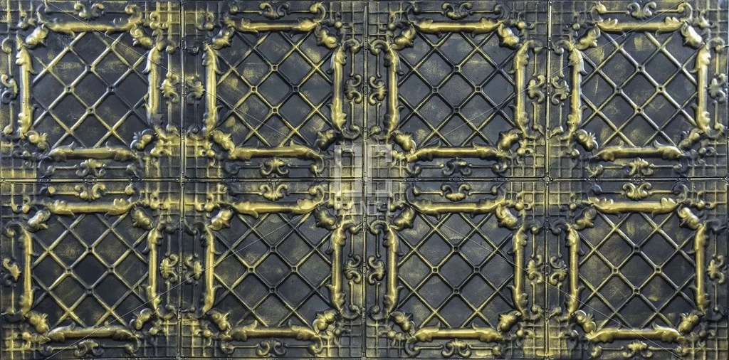 b1203 gabbia oro nero barocco karo desenli fiber duvar paneli 1