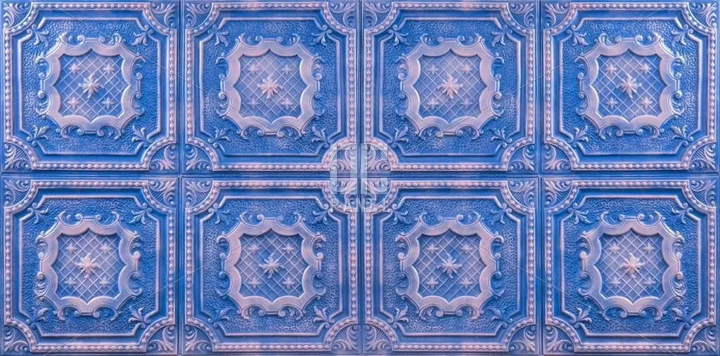 b121 royal azzurro barocco karo desenli fiber duvar paneli 1
