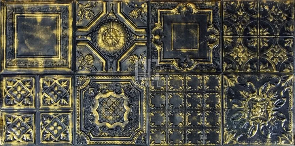 b203 louvre oro nero barocco karo desenli fiber duvar paneli 1