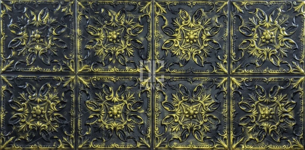 b703 fiore oro nero barocco karo desenli fiber duvar paneli 1